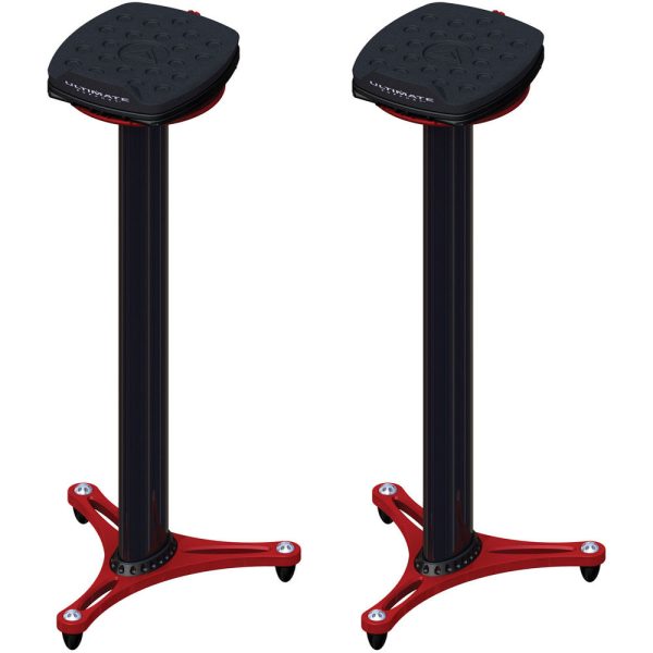 Ultimate Support MS-100 Column Studio Monitor Stand - Red, Pair on Sale