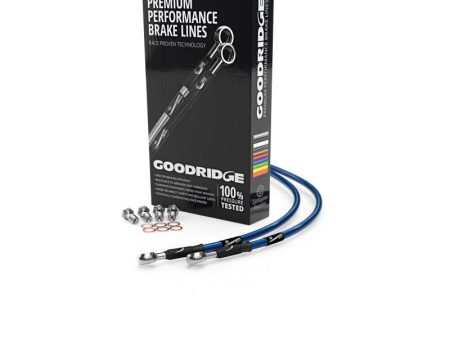 Goodridge 03-04 Honda CR85R Expert Electric Blue Front SS Brake Lines Hot on Sale