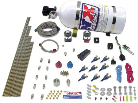 Nitrous Express V8AN Gasoline EFI Nitrous Kit (100-500HP) w Composite Bottle Hot on Sale