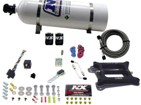 Nitrous Express 4150 4-BBL Alcohol Nitrous Kit (50-300HP) w 15lb Bottle Hot on Sale