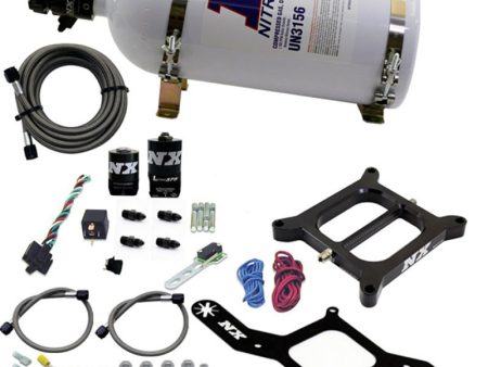 Nitrous Express 4150 RNC Conventional Nitrous Plate Kit w .375in Solenoid w 10lb Bottle For Discount