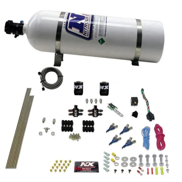 Nitrous Express 4 Cyl Gasoline EFI Nitrous Kit (50-250HP) w 15lb Bottle Fashion