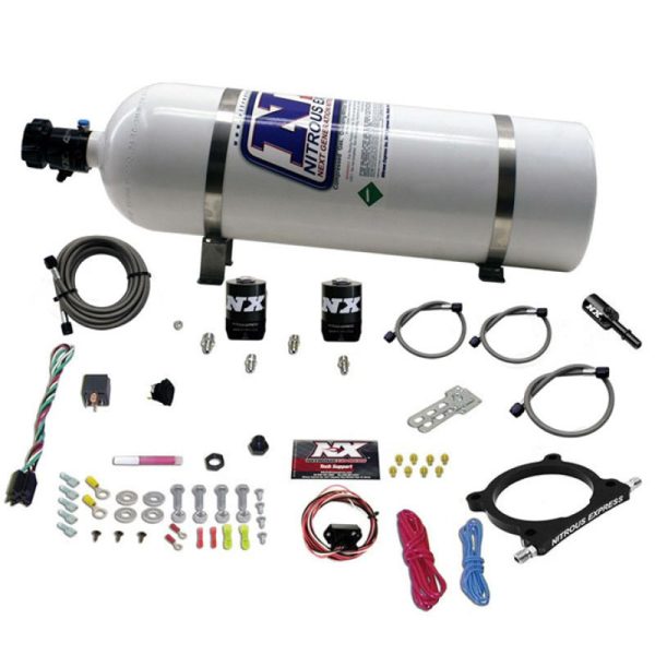 Nitrous Express 11-15 Ford Mustang GT 5.0L High Output Nitrous Plate Kit (50-250HP) w 15lb Bottle Online Sale