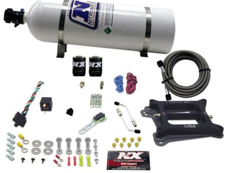 Nitrous Express 4150 4-BBL Alcohol Nitrous Kit (100-500HP) w 15lb Bottle For Discount