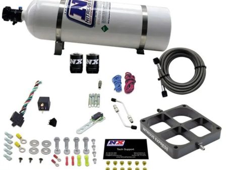 Nitrous Express Single Entry Crossbar 8500 Based Throttle Body Nitrous Kit w 15lb Bottle Online Sale