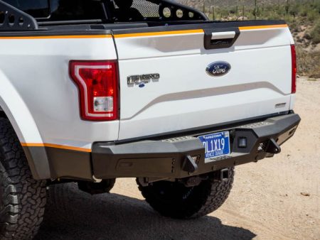 Addictive Desert Designs 15-18 Ford F-150 HoneyBadger Rear Bumper w  Backup Sensor Cutouts For Sale