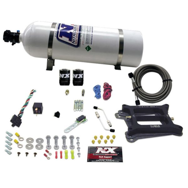 Nitrous Express 4150 4-BBL Gasoline Nitrous Kit (100-500HP) w 15lb Bottle Online