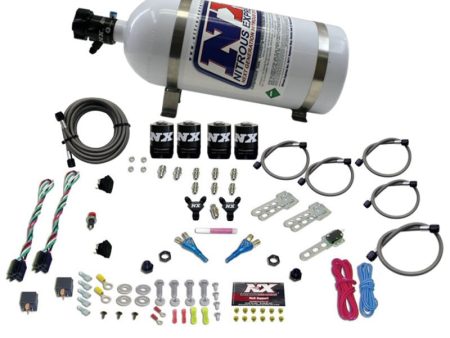 Nitrous Express Sport Compact EFI Dual Stage Nitrous Kit (35-75 x 2) x 2 w 10lb Bottle For Sale